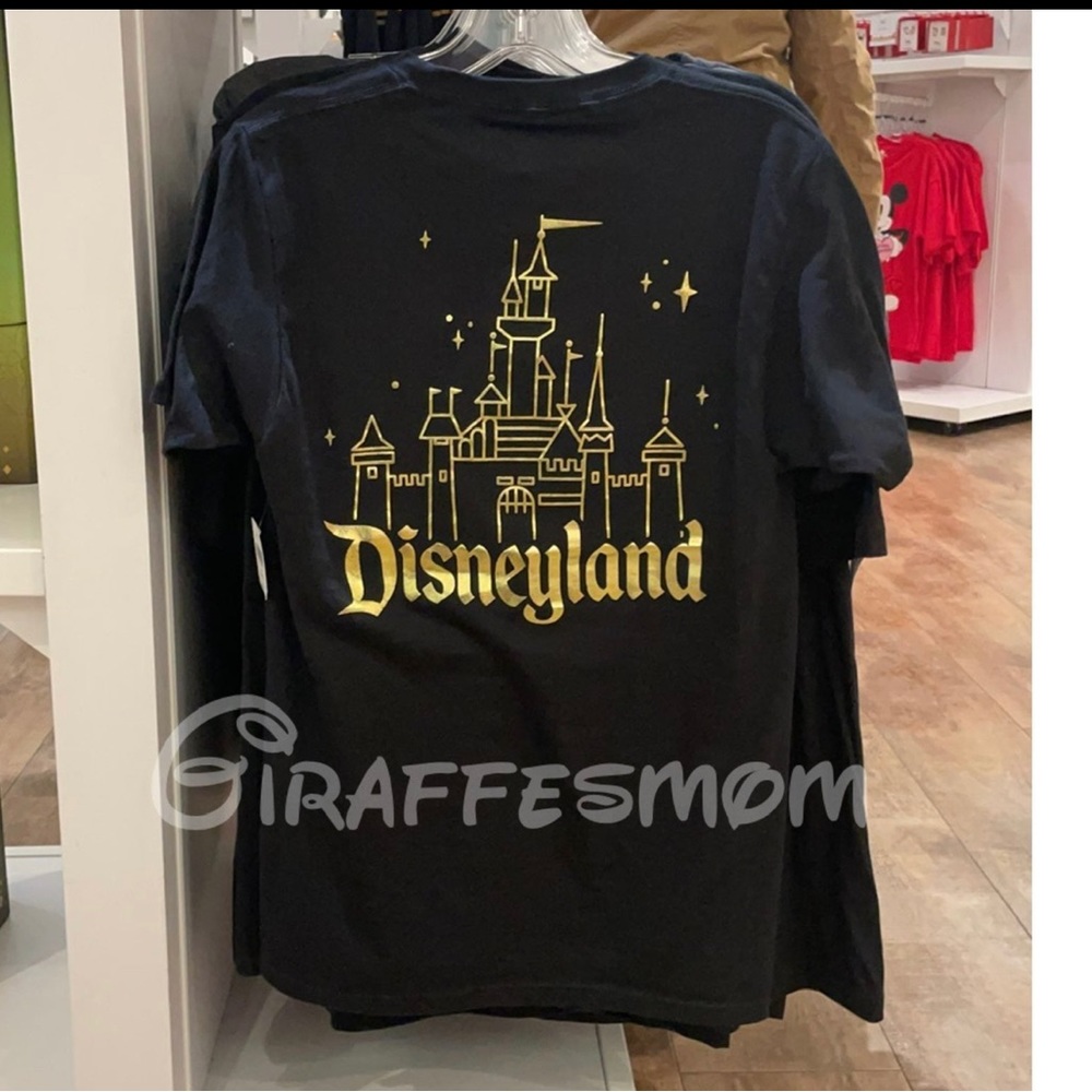 Disney Parks Disneyland Black & Gold Sleeping Beauty Castle T Shirt NEW